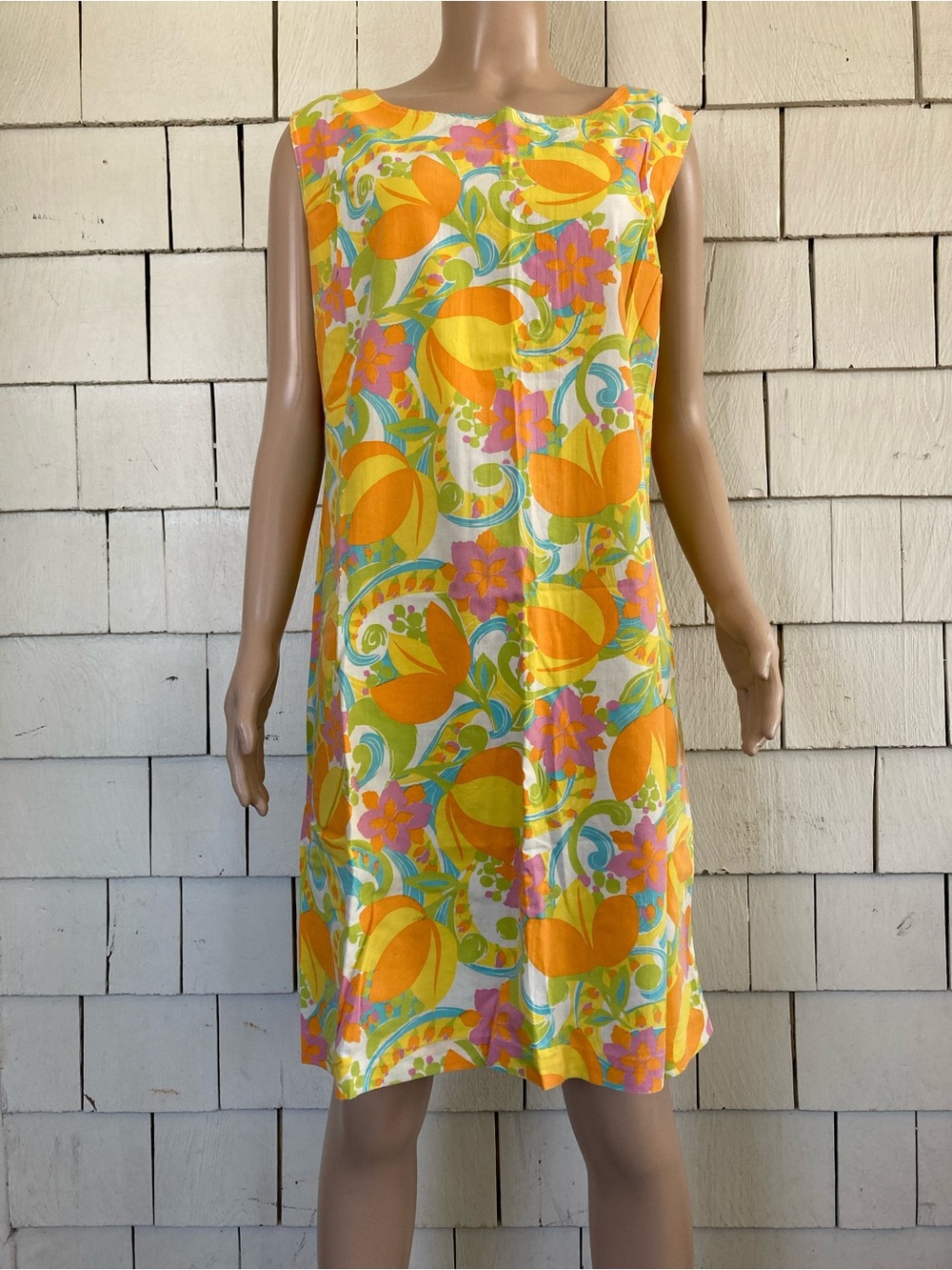 Vintage 1960s Boho Hippie Flower Power Mini Dress Size Medium